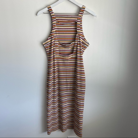1. STATE Striped Sleeveless BodyCon Open Back Dress large - Picture 4 of 7